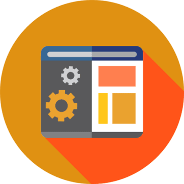 server-countrol-panel, computer screen with gears