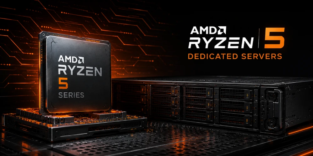 AMD Ryzen 5 processor displayed on a black background, showcasing its sleek design and advanced technology.