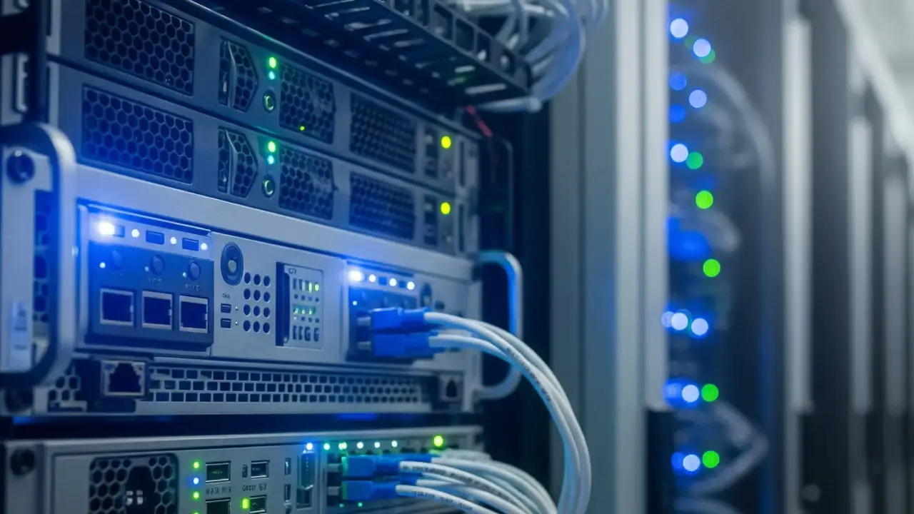 data center with colocation cage